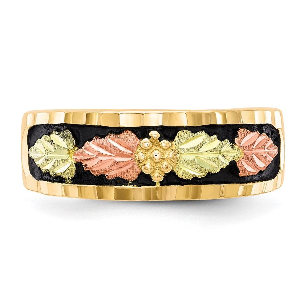 10k Tri-color Black Hills Gold Men's Antiqued Ring-10BH667