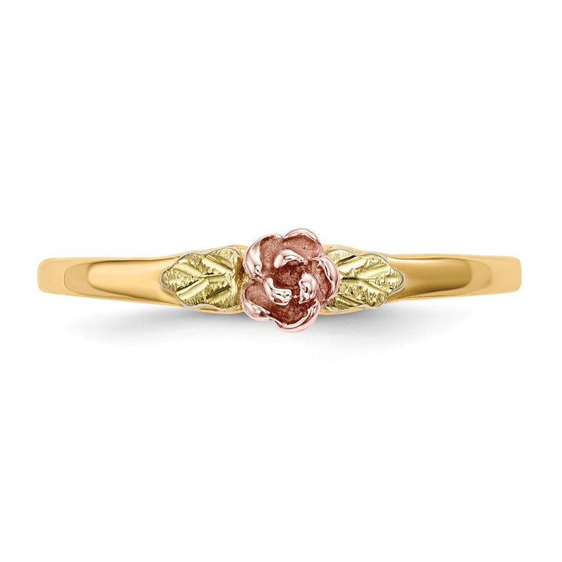 10k Tri-Color Black Hills Gold Rose Ring-10BH712