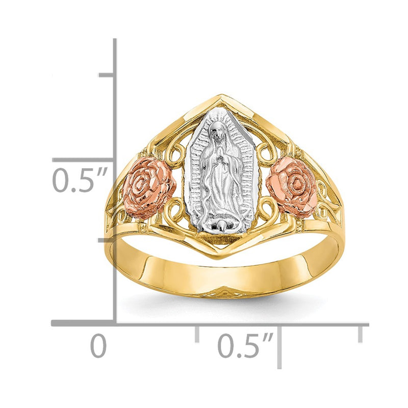 10k Two-tone & Rhodium Our Lady of Guadalupe Ring-10C1288