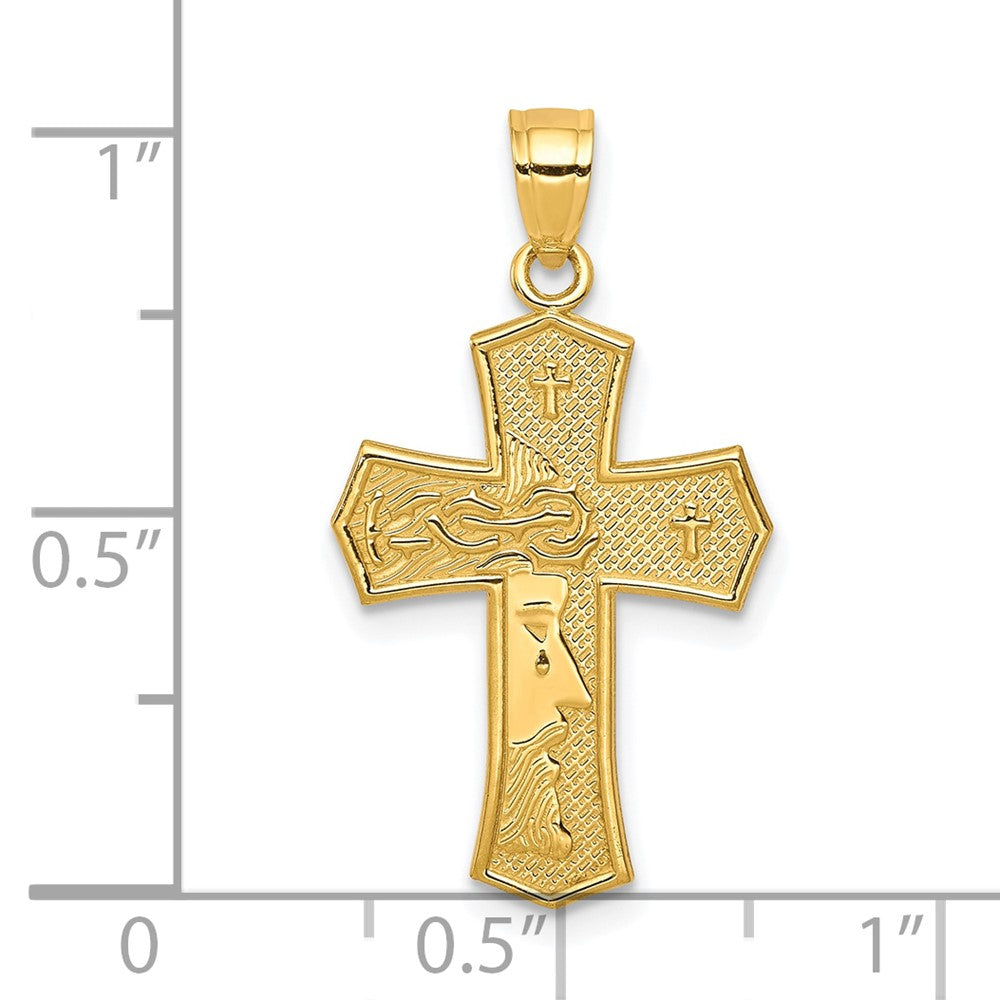 10K Passion Cross W/ JESUS Reversible Pendant-10C1312
