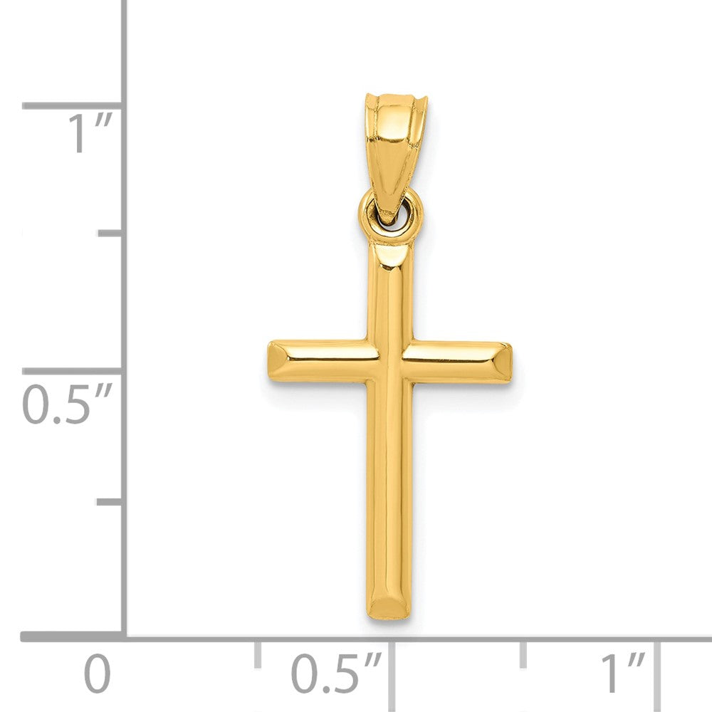 10k Polished Hollow Cross Pendant-10C1344