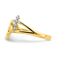 10K Heart And Cross CZ Ring-10C1379