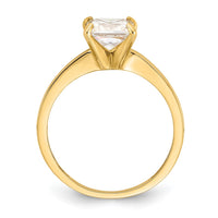 10K Polished Square CZ Solitaire Ring-10C1509