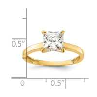 10K Polished Square CZ Solitaire Ring-10C1509
