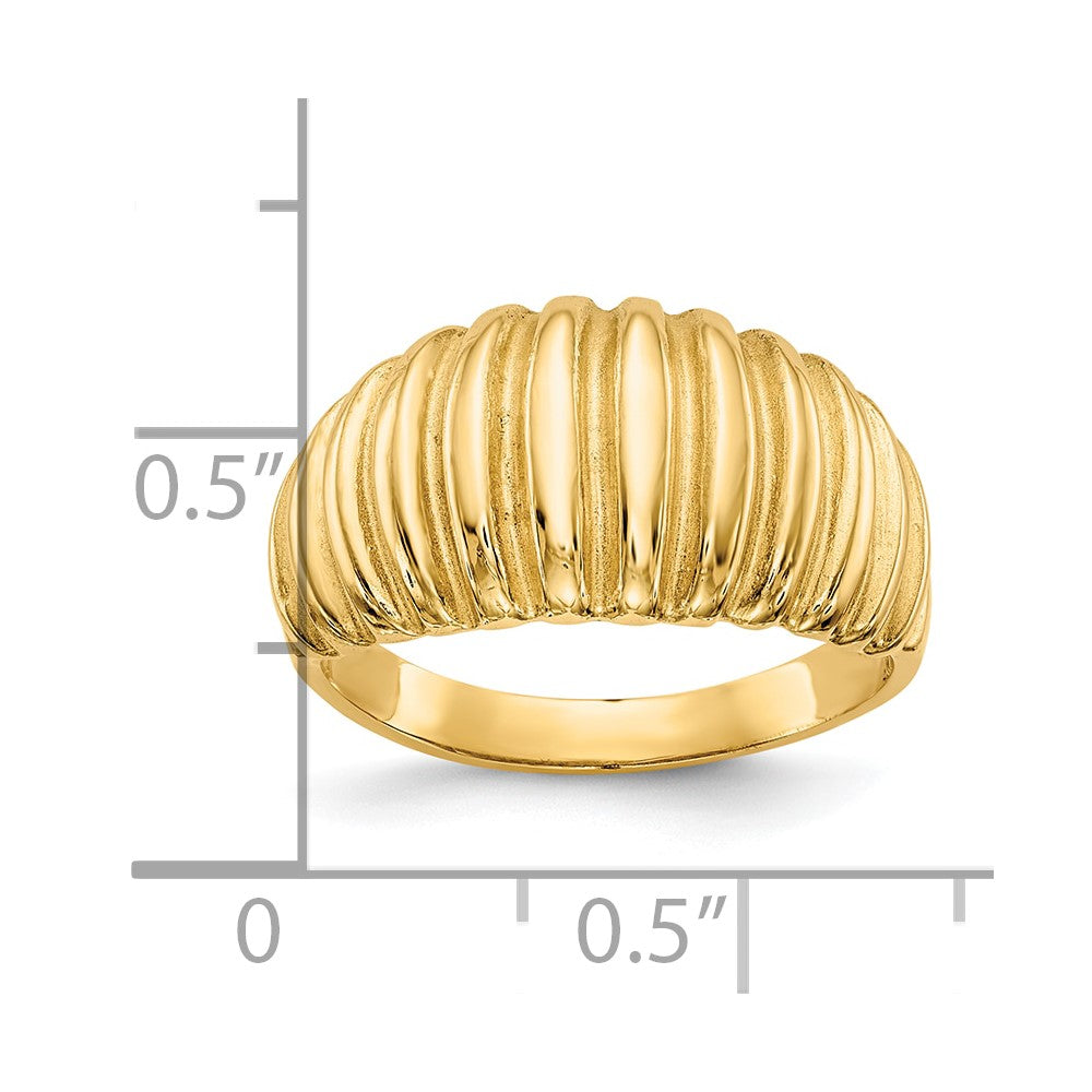 10k High Polished Ribbed Dome Ring-10C2873