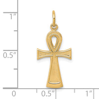 10k Solid Flat-Backed Ankh/Egyptian Cross Pendant-10C288