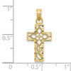 10k Diamond-cut Filigree Cross Pendant-10C3791