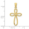 10k Yellow Gold Ribbon Cross Pendant-10C4508