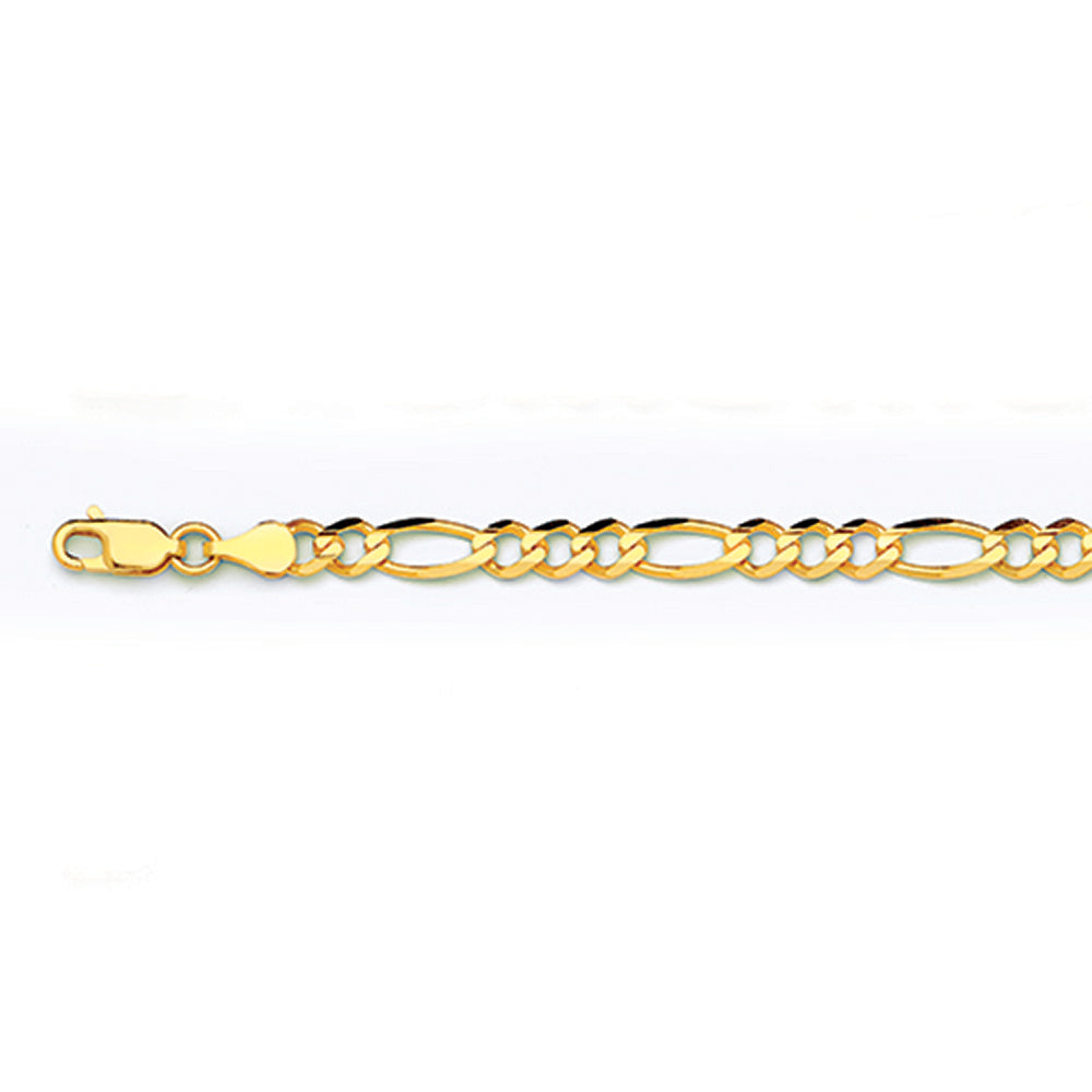 14K 3MM YELLOW GOLD SOLID FIGARO 20