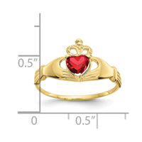 10k CZ January Birthstone Claddagh Heart Ring-10D1792