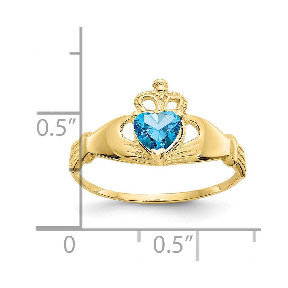 10k CZ December Birthstone Claddagh Heart Ring-10D1803
