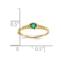 10k Madi K 3mm Emerald Birthstone Baby Ring-10GK128