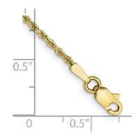 10k 1.5mm Diamond-cut Rope Chain Anklet-10K012-9