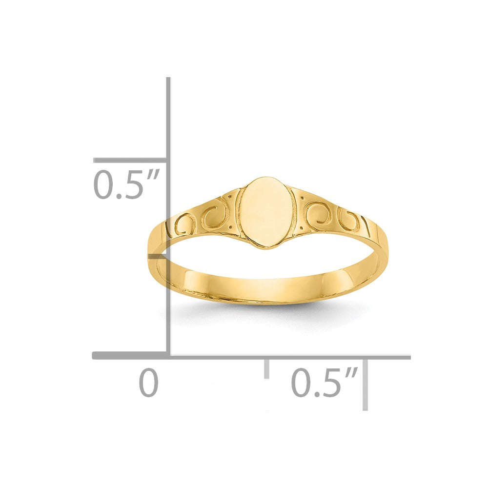 10k Polished Oval Child's Signet Ring-10K3849