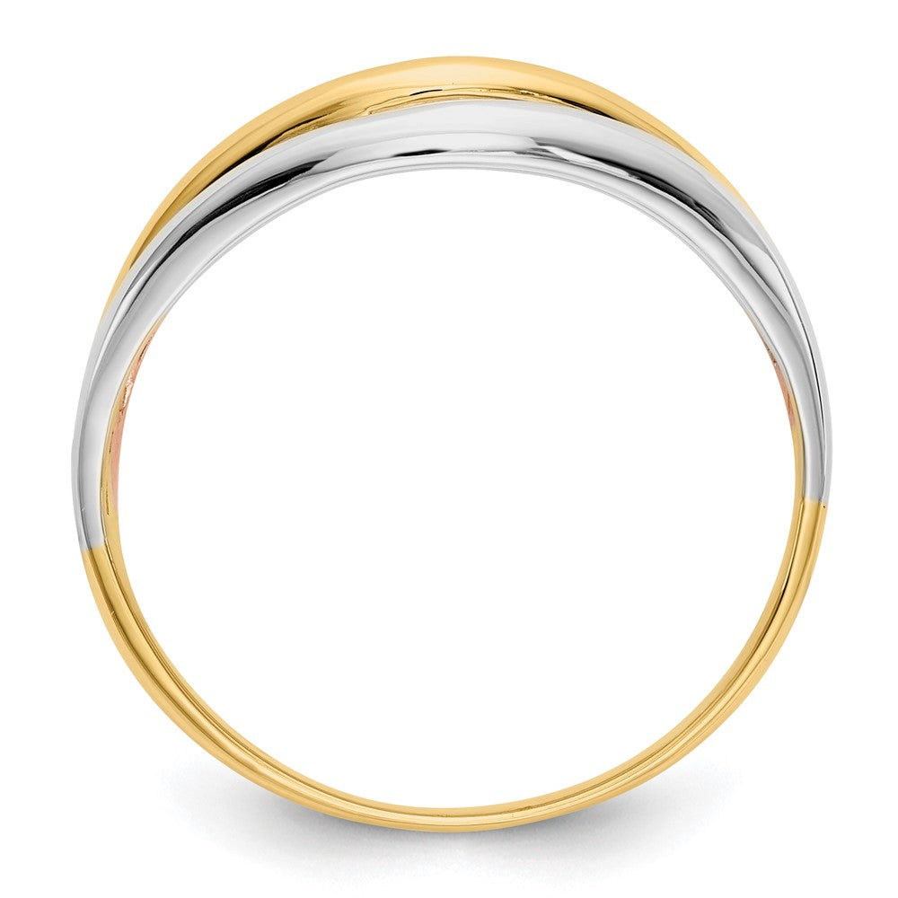 10K Tri-Color Open Fancy Ring-10K3864