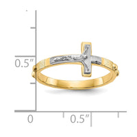 10K Two-tone Crucifix Rosary Ring-10K3967