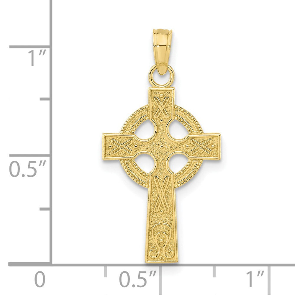 10k Celtic Cross w/Eternity Circle Pendant-10K5047