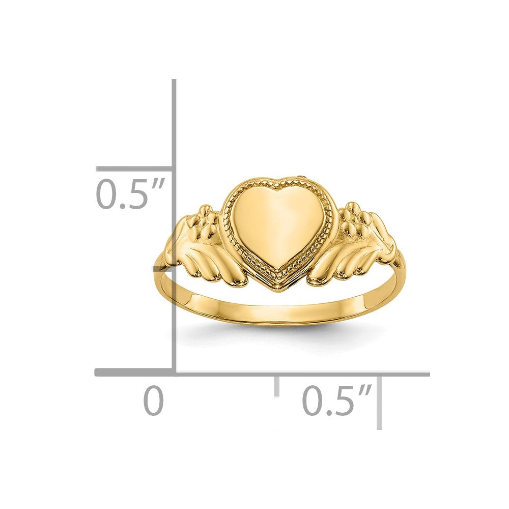 10k Polished Heart Child's Ring-10K5139