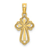 10K Cut-Out Polished Textured Cross Charm-10K8339