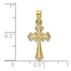 10K Engraved Small Cross w/ X  Center Charm-10K8348