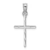 10K White Gold D/C and Polished Cross Charm-10K8409W