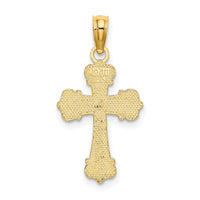 10K Cross W/ Scroll Tips and Button Center Charm-10K8416