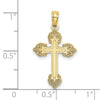 10K Polished and Textured Fancy Cross Charm-10K8420