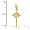 10K 2-D Starburst Crucifix Charm-10K8422