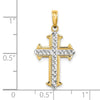 10K w/ Rhodium D/C Cross Pendant-10K9421