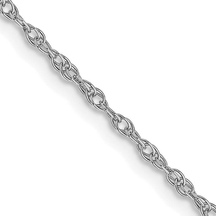 10K White Gold 1.15mm Carded Cable Rope Chain-10K9RW-18