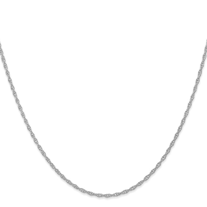14K White Gold 20 inch Carded 1.35mm Cable Rope with Spring Ring Clasp Chain-10RW-20