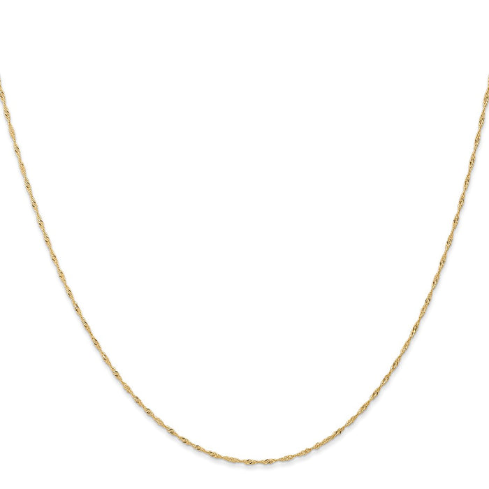 14K 24 inch Carded 1mm Singapore with Spring Ring Clasp Chain-10SY-24