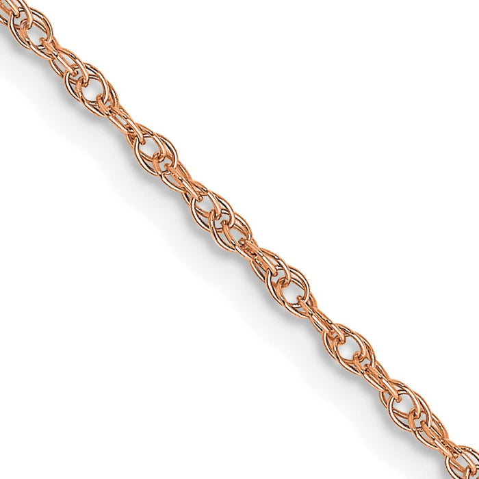 14K Rose Gold 16 inch Carded 1.15mm Cable Rope with Spring Ring Clasp Chain-9RR-16