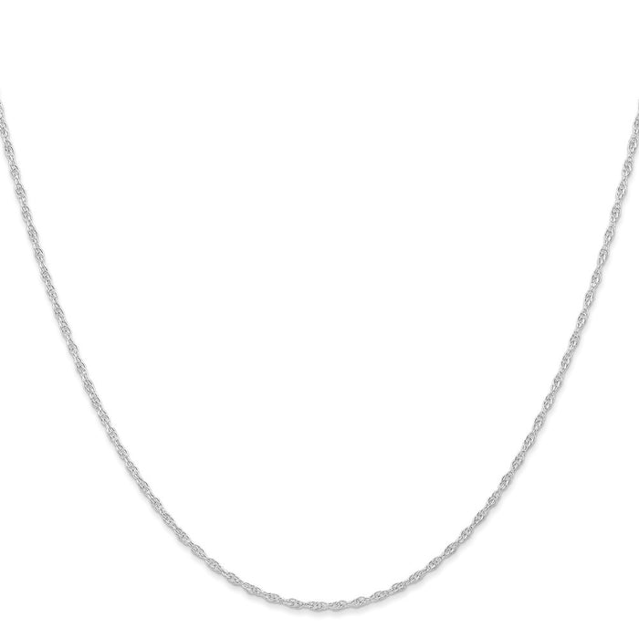 14K White Gold 16 inch Carded 1.15mm Cable Rope with Spring Ring Clasp Chain-9RW-16