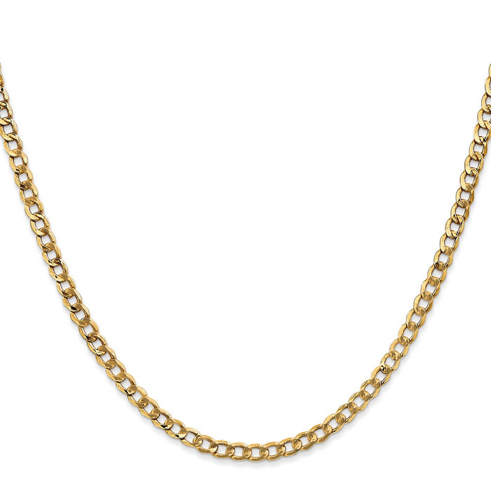 14K 16 inch 3.35mm Semi-Solid Curb with Lobster Clasp Chain-BC106-16