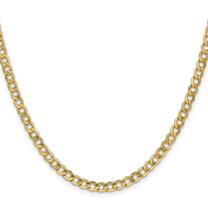 14K 24 inch 4.3mm Semi-Solid Curb with Lobster Clasp Chain-BC107-24