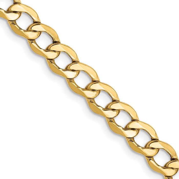 14K 24 inch 5.25mm Semi-Solid Curb with Lobster Clasp Chain-BC108-24
