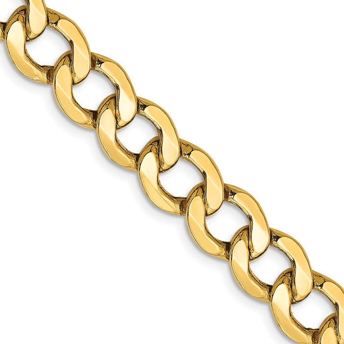 14K 18 inch 9mm Semi-Solid Curb with Lobster Clasp Chain-BC111-18