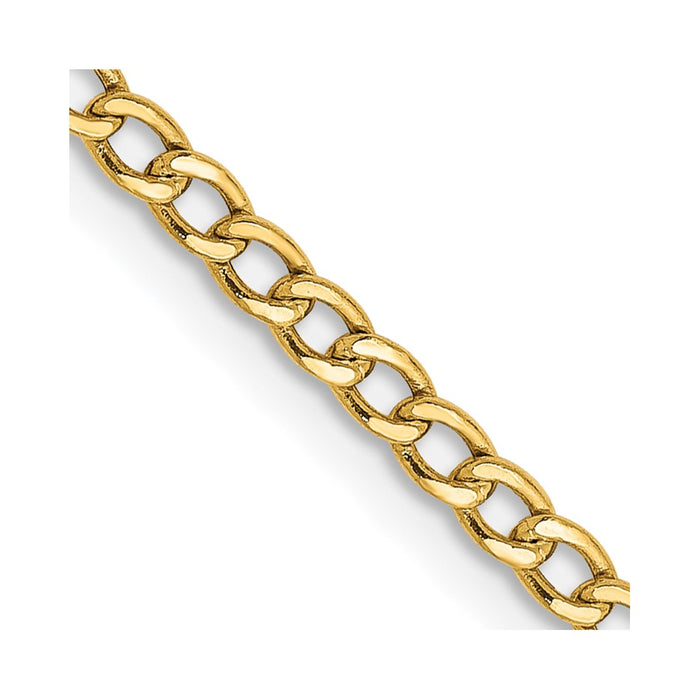 14K 16 inch 2.5mm Semi-Solid Curb with Lobster Clasp Chain-BC124-16