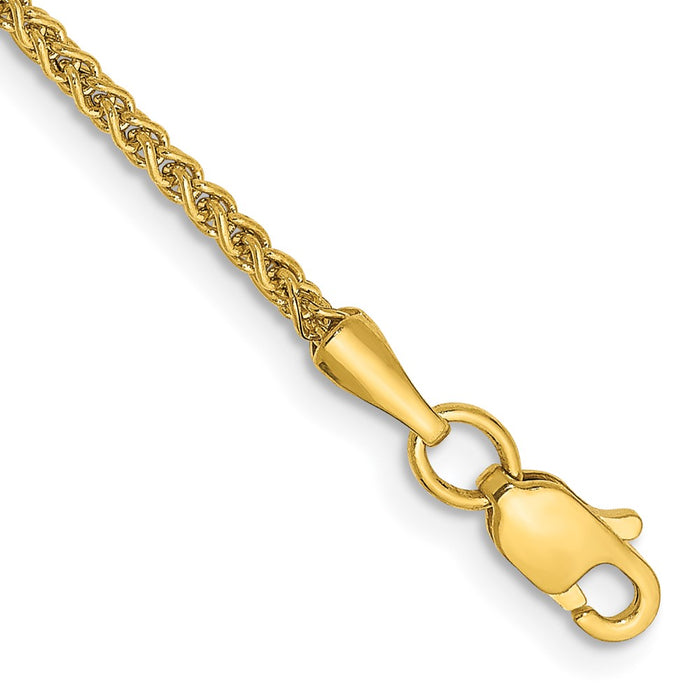 14K 10 inch 1.55mm Semi-Solid Wheat with Lobster Clasp Anklet-BC128-10