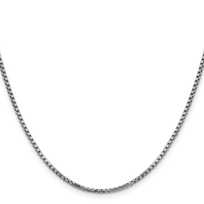 14K White Gold 16 inch 1.75mm Semi-Solid Round Box with Lobster Clasp Chain-BC139-16