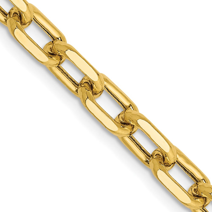 14K 18 inch 4.9mm Semi-Solid Diamond-cut Open Link Cable with Lobster Clasp Chain-BC188-18