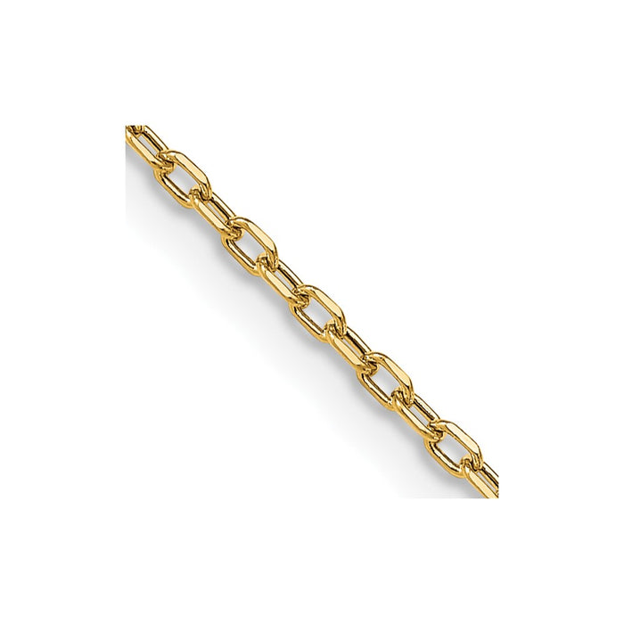 14K Yellow Gold 26 inch 3mm Semi-Solid Diamond-cut Open Link Cable with Lobster Clasp Chain-BC189-26