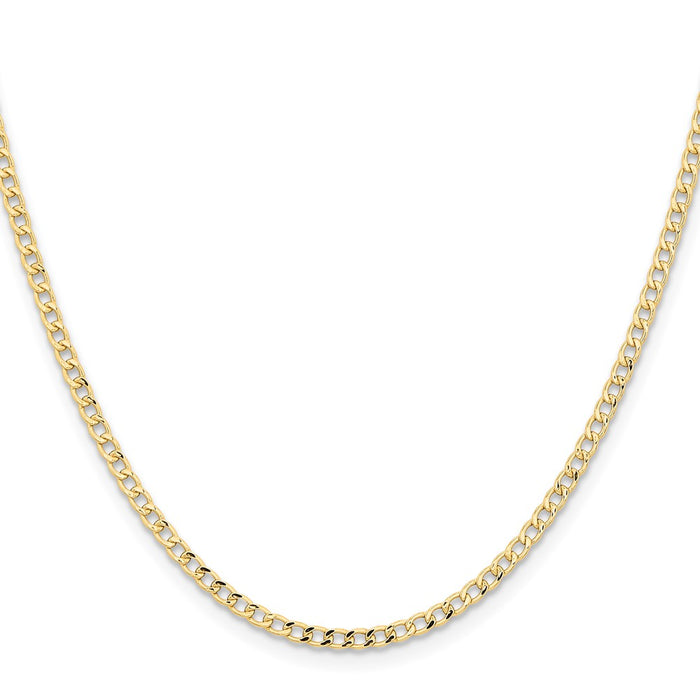 14K 18 inch 2.85mm Semi-Solid Curb with Lobster Clasp Chain-BC192-18