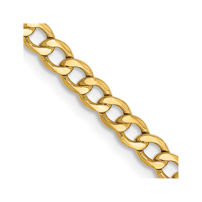 14K 18 inch 2.85mm Semi-Solid Curb with Lobster Clasp Chain-BC192-18