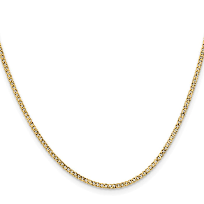 14K 22 inch 1.85mm Semi-Solid Curb with Lobster Clasp Chain-BC193-22