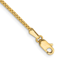 14K 9 inch 1.4mm Box with Lobster Clasp Anklet-BOX125-9