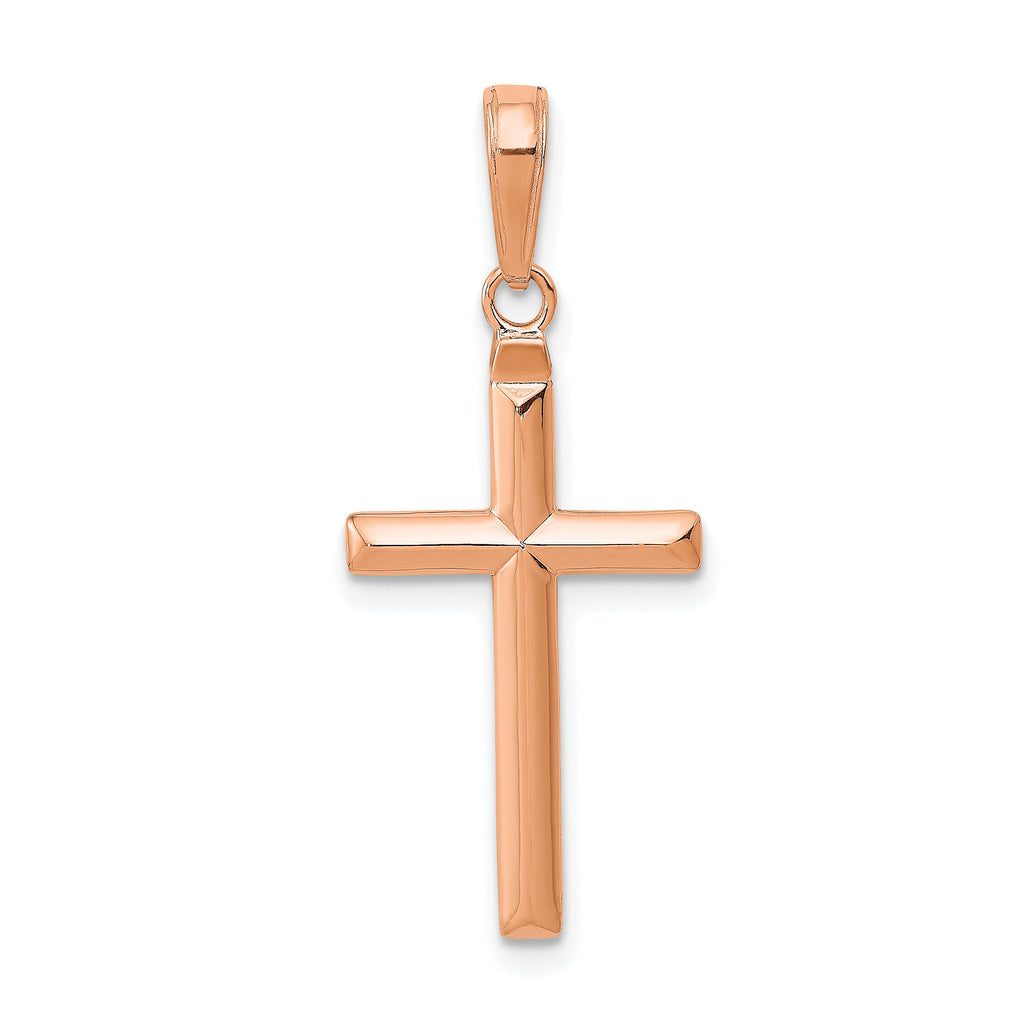 14k Rose Gold Reversible Latin Cross Pendant-C3865R – Zhaveri Jewelers