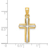 14k w/Rhodium Cross Pendant-D3190