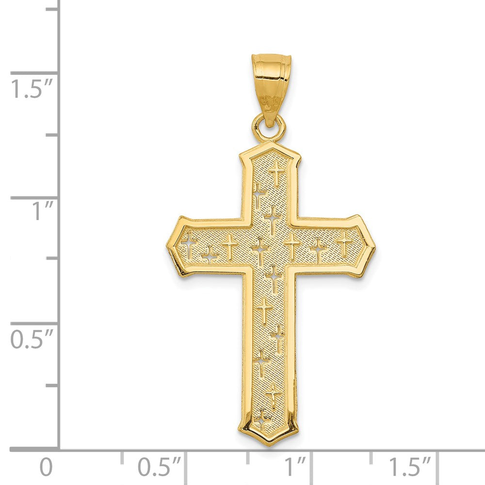 14k Passion Cross Pendant-D3523